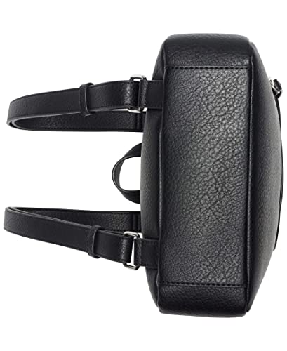 Calvin Klein Reyna Novelty Key Item Flap Backpack, Black/Silver Combo, One Size