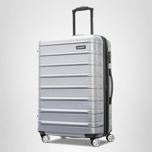Samsonite Omni 2 Global Carry-On Spinner Luggage - Compact Size For International Travel - Airline-Approved - Features Expandable Polycarbonate Shell, 360° Wheels, USB Power Hub - Silver