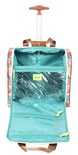 Lily Bloom Designer 15 Inch Carry On - Weekender Overnight Business Travel Luggage - Lightweight 2- Rolling Wheels Suitcase - Under Seat Rolling Bag for Women (On the Prowl)