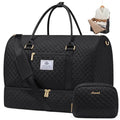 LOVEVOOK Convertible Garment Bag for Travel with Shoe Compartment, Carry On Garment Duffel Bag with Toiletry Bag, 2 in 1 Hanging Suitcase Suit Bag, Weekender Bag for Women Travel, Wedding, Black