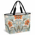Lily Flower Mesh Beach Bag, Watercolor Country Blooms Spring Botanical Art Large Tote Bag for Swim Pool Beach Travel