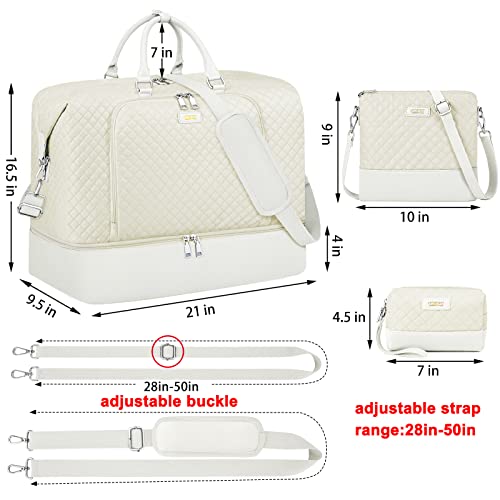 Travel Weekender Bag for Women, Overnight Bag with Shoe Compartment Oversized Travel Duffel Bag Carry On Tote 21"