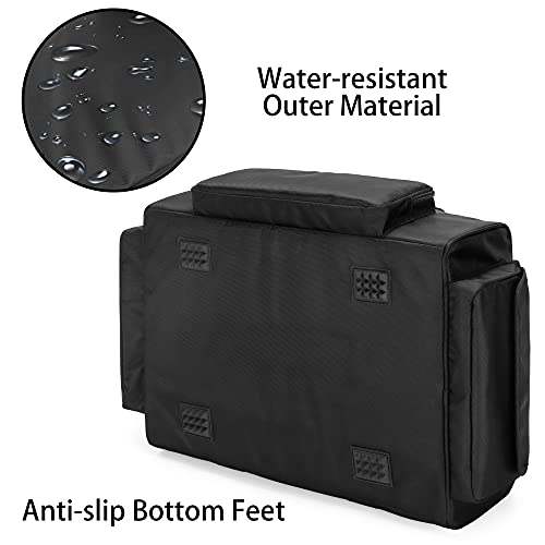 samdew Underseat Storage Bag Fit for SuperCrew Cab, Truck Under Seat Organizer with 1 Detachable Inner Divider & Anti-Slip Bottom for Full Size Trucks, Black