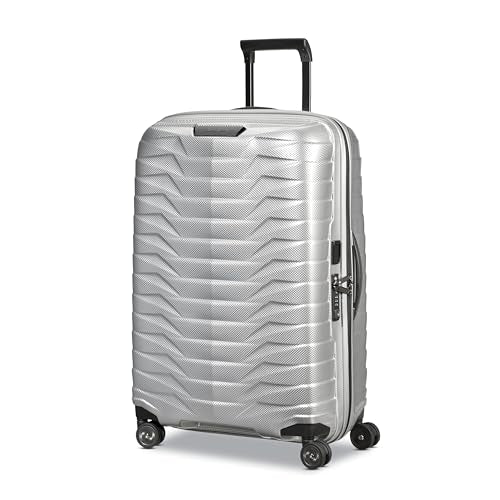 Samsonite Proxis Medium Hardside Luggage with Dual Spinner Wheels - Innovative Roxkin™ Lightweight Shell With Ultimate Durability- Includes TSA Lock, Ergonomic Telescoping Handle - Silver