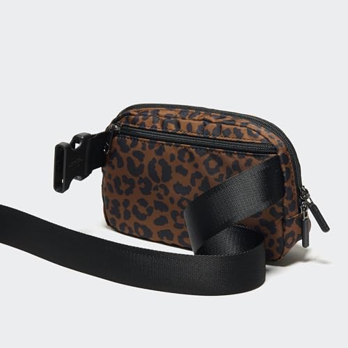 Pander Two Way Zipper Fanny Pack Nylon Everywhere Belt Bag for Women, Water Repellent Waist Packs, Crossbody Bags with Adjustable Strap (Midnight Leopard)