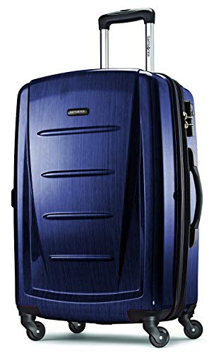 Samsonite Winfield 2 Hardside Expandable Luggage with Spinner Wheels, Navy, Checked-Medium 24-Inch