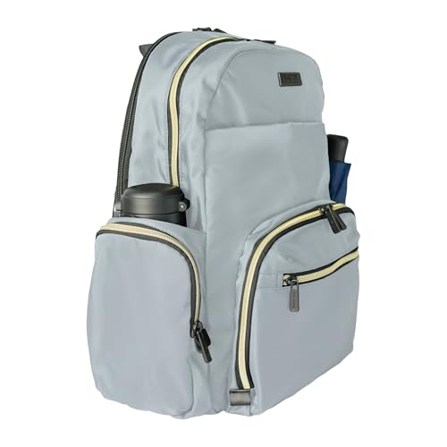 Kenneth Cole REACTION Madison Square Lightweight Hardside Chevron Expandable Spinner Luggage, Slate, 2-Piece (20" Carry On + Sophie Backpack)