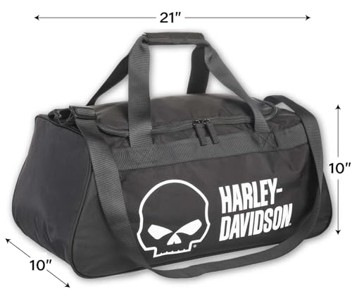 Harley-Davidson Willie G Skull Logo Duffel Bag w/Side Shoe Pocket - Black