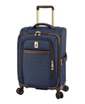 London Fog Brentwood IV 20" Expandable Softside Spinner Carry-On Suitcase, Midnight Blue