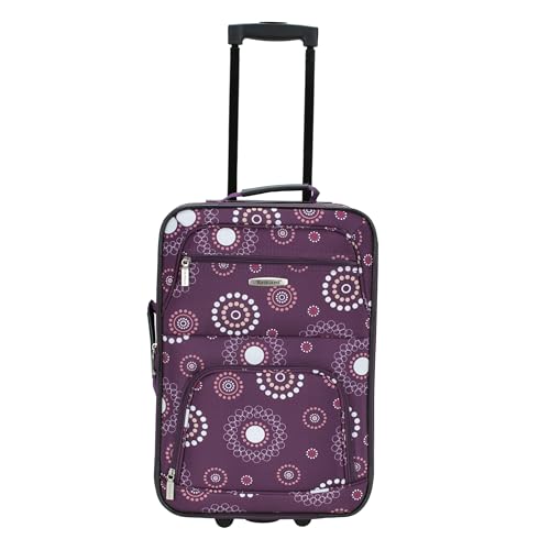 Rockland Fashion Softside Upright Luggage Set, Expandable, Purple Pearl, 2-Piece (14/19)