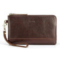 S-ZONE Leather Wristlet Wallets for Women Small Clutch Purses with Detachable Strap Card Holder Coin Purse