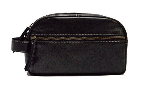 Timberland Men's Rugged Wash Leather Travel Kit, Black