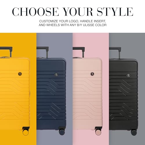 Bric's B|Y Ulisse Checked Luggage with Spinner Wheels – Expandable Lightweighted Hard Shell Suitcase, TSA Combination Lock - Removeable Wash Bag Included - 30 Inch, Mango