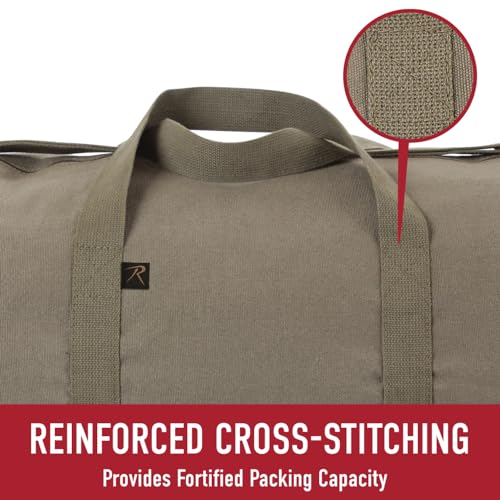 Rothco Heavy-Duty Canvas Shoulder Duffle Bag - Rugged Travel Gym Gear Equipment Bag, Olive Drab, 15 Inches