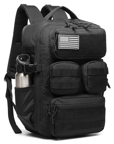 Wotony Tactical Backpack for Men, 25L/35L/45L EDC Backpack with Laptop Compartment, MOLLE System, Water-Resistant 900D Fabric, Multi-Pocket Travel Backpack for Hiking, Camping, Gym and Daily Use