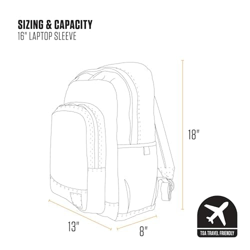 Carhartt 25L Classic Laptop Backpack, Durable Water-Resistant Pack W/ 16" Laptop Sleeve and Multiple Organizational Compartments, Carhartt Brown