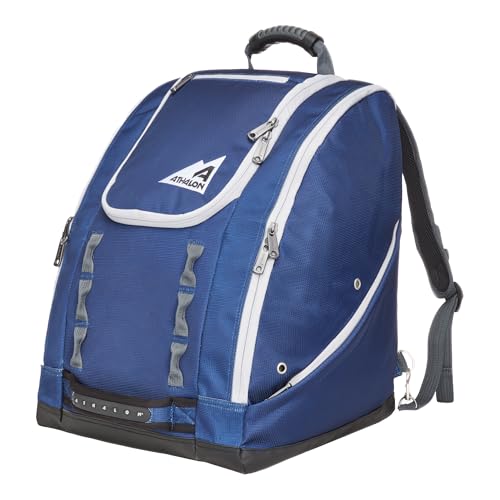 Athalon Everything Ski Boot Bag – Gear Pack with Ventilated Boot Compartments, Waterproof Bottom, Hideaway Helmet Sling, 58.5 Liter Capacity