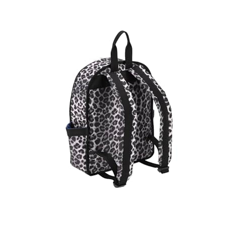 LeSportsac White Leopard Route Small Backpack, Black, Slate Grey & Light Grey