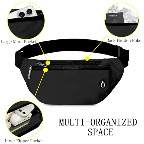 Fanny Pack for Women Men,Crossbody Fanny Pack Water Resistant Sports Waist Bag Pack, Belt Bag for Travel Hiking Running