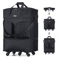 Hanke Expandable Collapsible Luggage with Wheels, Black Upgrade Version 2, 98L, Water-Resistant, 5 Spinner Wheels, 3 Pockets, Polyester, 19x13x27.2 inches, 6.1lb, Carry-On Luggage, Travel, Vacation