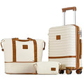 Joyway Carry On Luggage 20 Inch Expandable Suitcase with Spinner Wheel, 3 Piece Hard Shell Luggage Set with TSA Lock(White)