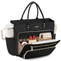 LOVEVOOK Teacher Tote Bag for Women Work, Laptop Bag Work Tote Bag Nurse Bags With Large Cup Holder, Professional Computer Briefcase Business Large Purses Handbag, Diaper Bag Mother Gift, Black