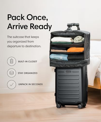 Solgaard Carry-On Closet Lite - Hard-Shell 20.8" Travel Luggage Bag (Black)
