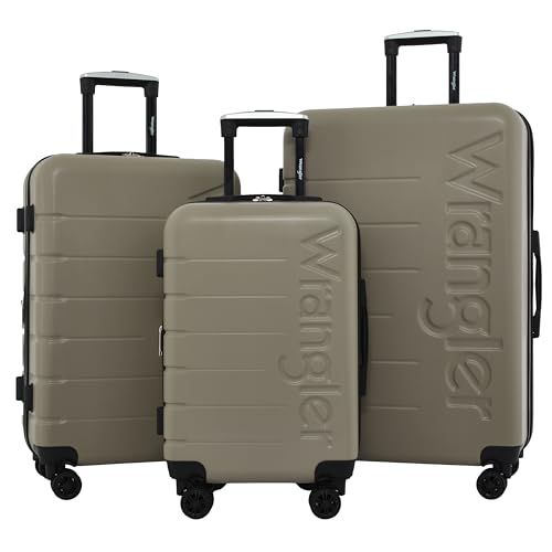 Wrangler Maverick 3 Piece Luggage Set, Silver Sage