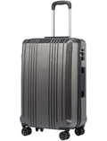Coolife Luggage PC+ABS Expandable Hardshell Suitcase with TSA Lock, Spinner Checked Lightweight (grey, L(28IN))