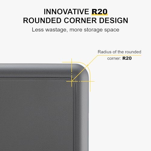 LEVEL8 Checked Luggage, Large Suitcase, Lightweight Luminous Textured Tsa Approved Medium Hardside Luggages with 8 Spinner Wheels, 24 Inch, Dark Grey