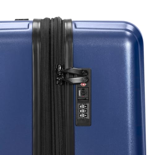Traveler's Choice Lethbridge Hardside Expandable Spinner Luggage with TSA Lock, Navy, 26" Medium