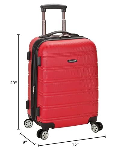 Rockland Melbourne Hardside Expandable Spinner Wheel Luggage, Red, Carry-On 20-Inch