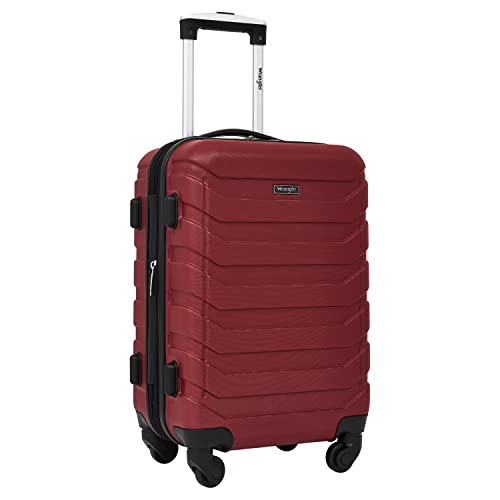 Wrangler 4 Piece Miami Luggage and Packing Cubes Set, Red