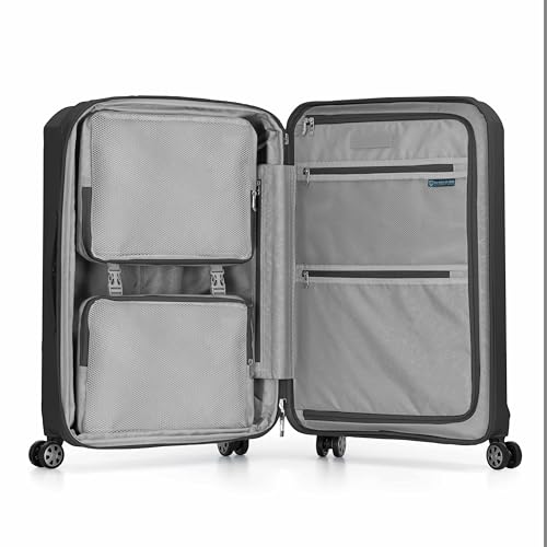 Traveler's Choice Pagosa Hardshell Expandable Luggage with Spinner Wheels, Black, 26-Inch Medium