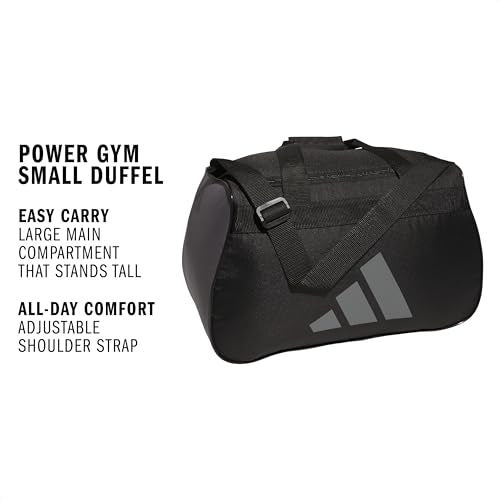 adidas Power Gym Bag – Lightweight Small Duffel, Black/Grey Four, OSFA