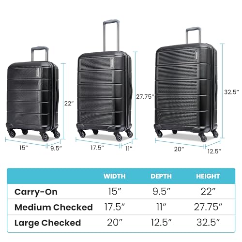American Tourister Stratum 2.0 Expandable Hardside Luggage with Spinner Wheels, Soft Coral, Carry-on