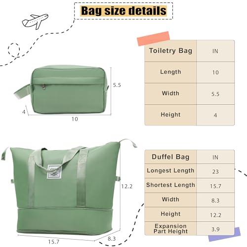 Merax Softside Luggage Set, Travel Suitcase Expandable Lightweight, 3 Piece Luggage Sets with Duffel Bag 22" 26" 30" Suitcase with TSA Lock Spinner Wheels,Light Green
