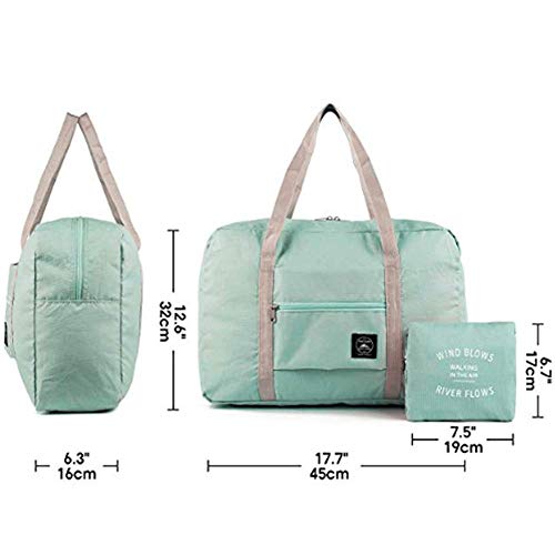 2 Pack Travel Duffle Bag, For Spirit Airlines Personal Item Bag,Travel Duffel Bag Weekender Bags Underseat (Lightweight Foldable) Carry-on Luggage (Pink& Blue)