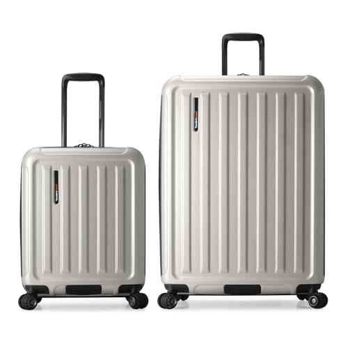 Traveler's Choice Art of Travel Hardside Expandable Luggage with Spinner Wheels, Silver