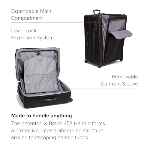 TUMI - Alpha X-Large Dual Access Expandable 4-Wheeled Checked Luggage - Zipper Expansion - Durable Ballistic Nylon - Extra Large Capacity Suitcase with TSA Lock - Dark Black