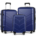 TILYMOL Luggage Sets 3 Piece with Spinner Wheel, Hardside Suitcase Set with TSA Lock, Expandable Lightweight Travel Luggage for Men and Women, Blue