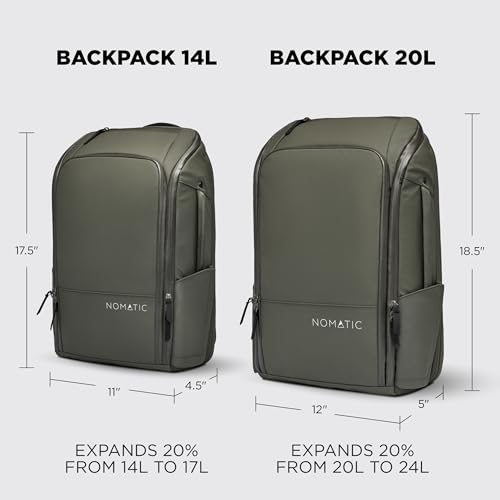 NOMATIC Backpack- Travel Carry On Backpack - Laptop Bag 20L - Water Resistant Travel Backpack - Traveling Carry On Backpack for Women and Men- Business Backpack - Personal Item Bag
