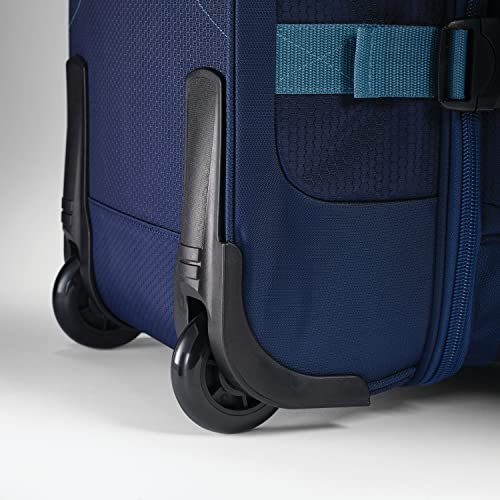 High Sierra 34” Wheeled Rolling Duffle Bag, Lightweight and Durable Weekender Travel Duffle Bag with Recessed Telescoping Pull Handle - Graphite Blue
