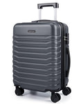 LIGHT FLIGHT Expandable Carry On Luggage 22x14x9 Airline Approved with Double Spinner Wheels, 20 Inch Lightweight Hard Shell Rolling Suitcases with TSA Lock, Gray