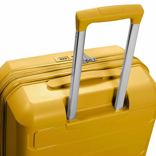 Traveler's Choice Pagosa Hardshell Expandable Luggage with Spinner Wheels, Yellow, 30-Inch Large