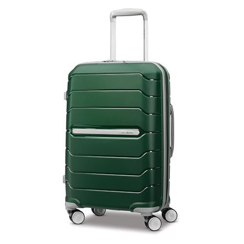 Samsonite Freeform Hardside Carry-On Luggage with Spinner Wheels - Hardshell Suitcase - TSA, Airline-Approved - Expandable Hard Shell, Smooth Rolling Wheels for Lightweight Travel - Pine Green