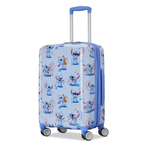 American Tourister STITCH CARRY-ON SPINNER Luggage - Airline Approved, Durable Hardshell with RightHeight Adjustable Handle - Expands 1.5in - Roll Confidentially with Dual 360 Spinner Wheels