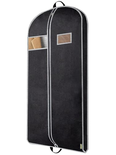 BALEINE 1PK Heavy Duty Garment Bag with Shoe Storage Travel Bag for Dresses, Suit, Coats Travel Essential (54", Black)