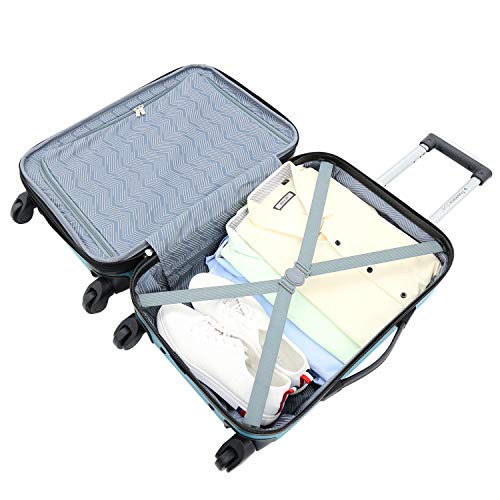 Travelers Club Chicago Hardside Expandable Spinner Luggage, Teal, 5 Piece Set