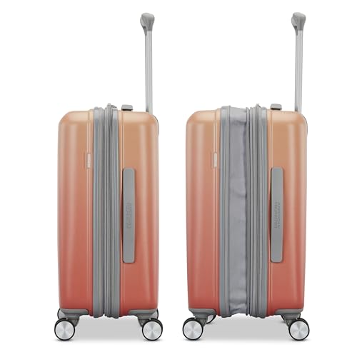 American Tourister Moonlight II Hardside Expandable Luggage with Spinner Wheels, Ombre Peach, Carry-On 20-Inch